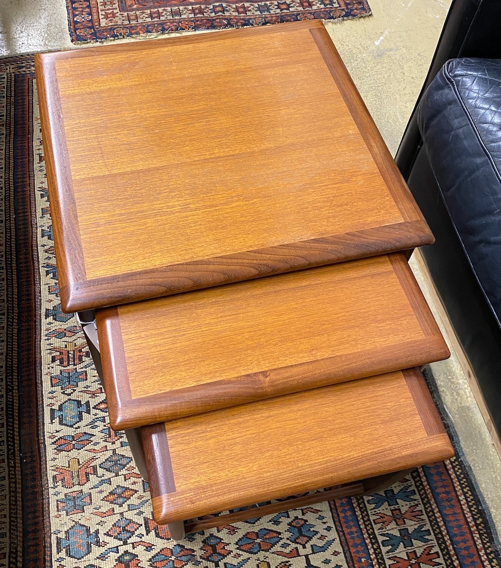 A nest of three G-Plan nest of tables, width 50cm, depth 50cm, height 51cm